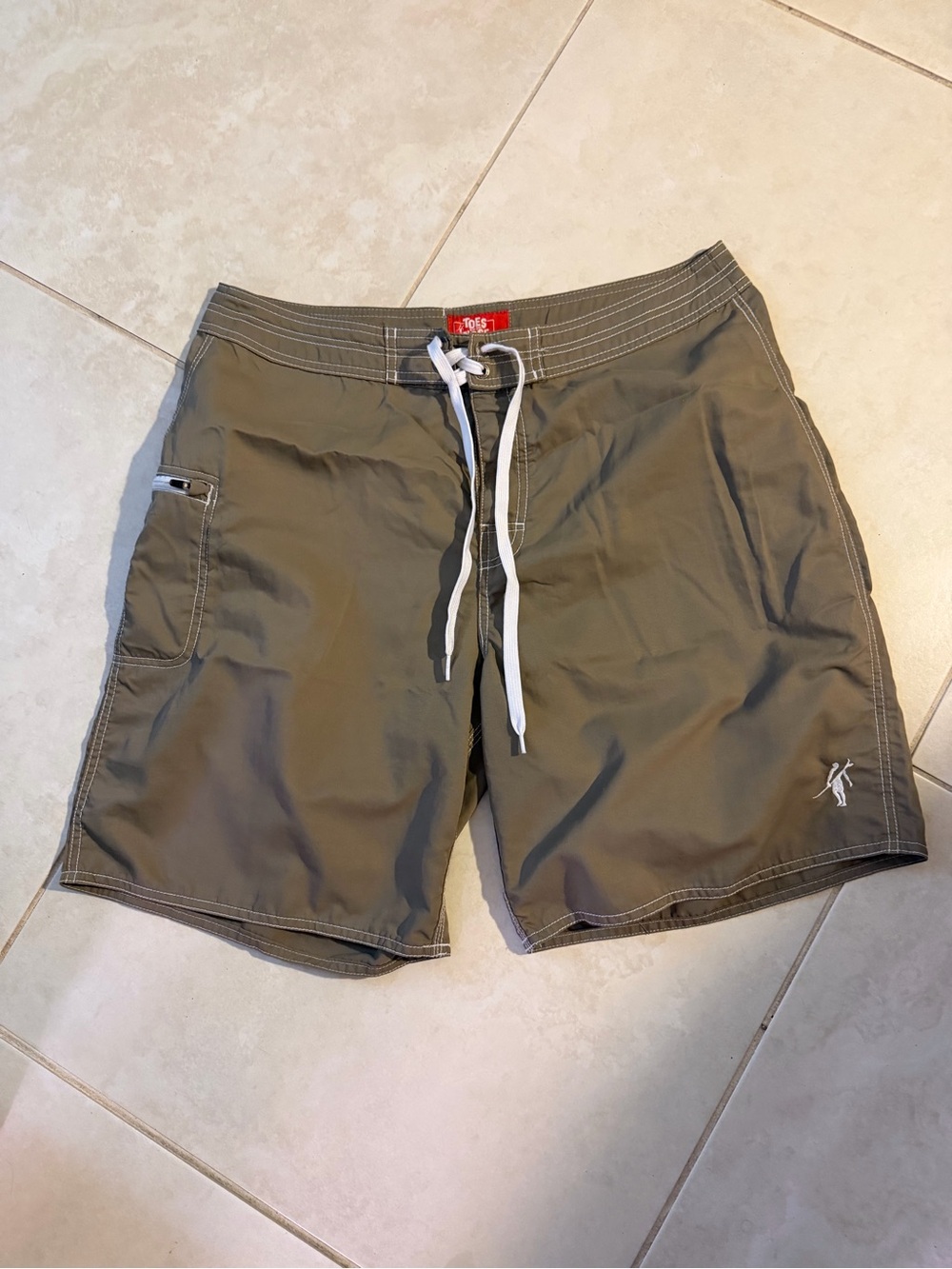 Toes on the Nose Men's Olive Green Swim Board Shorts